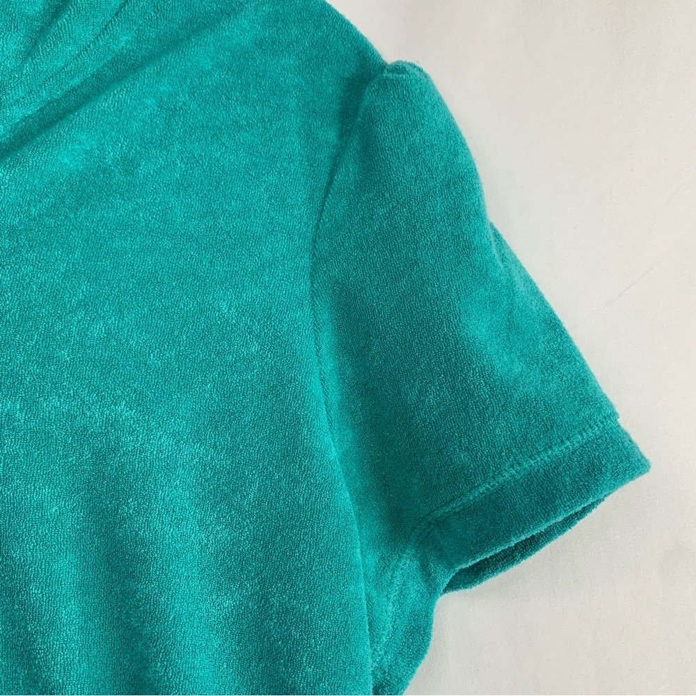 NWT Juicy Couture Terrycloth Coastal Teal Short Sleeve Hoodie & Shorts, size L - Picture 6 of 16